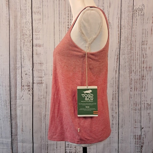 NWT TOAD&CO XS‎ Swifty Strappy Tank Top Guava Heather Athletic Built-In Bra - Picture 5 of 10